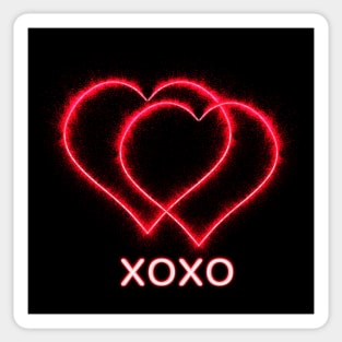 XOXO, hugs and kisses neon light sign Sticker